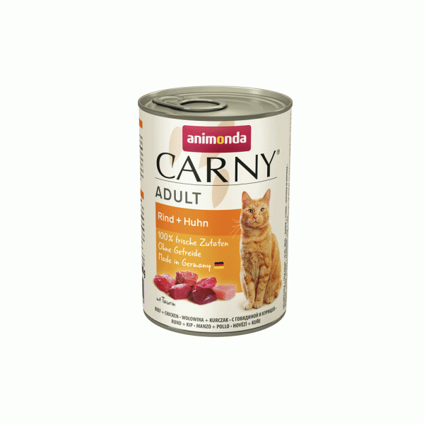 کنسرو گربه کارنی گوساله و مرغ CARNY 400G