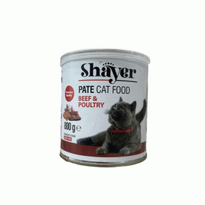 کنسرو گربه شایر پته گوشت و پرندگان shayer 800g