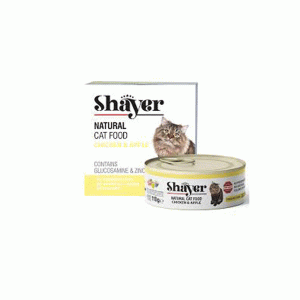 کنسرو گربه شایر نچرال مرغ و سیب shayer 110g