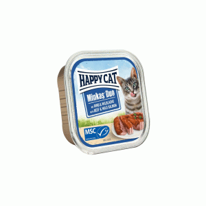 ووم گربه هپی کت گوشت و ماهی آزاد happy cat