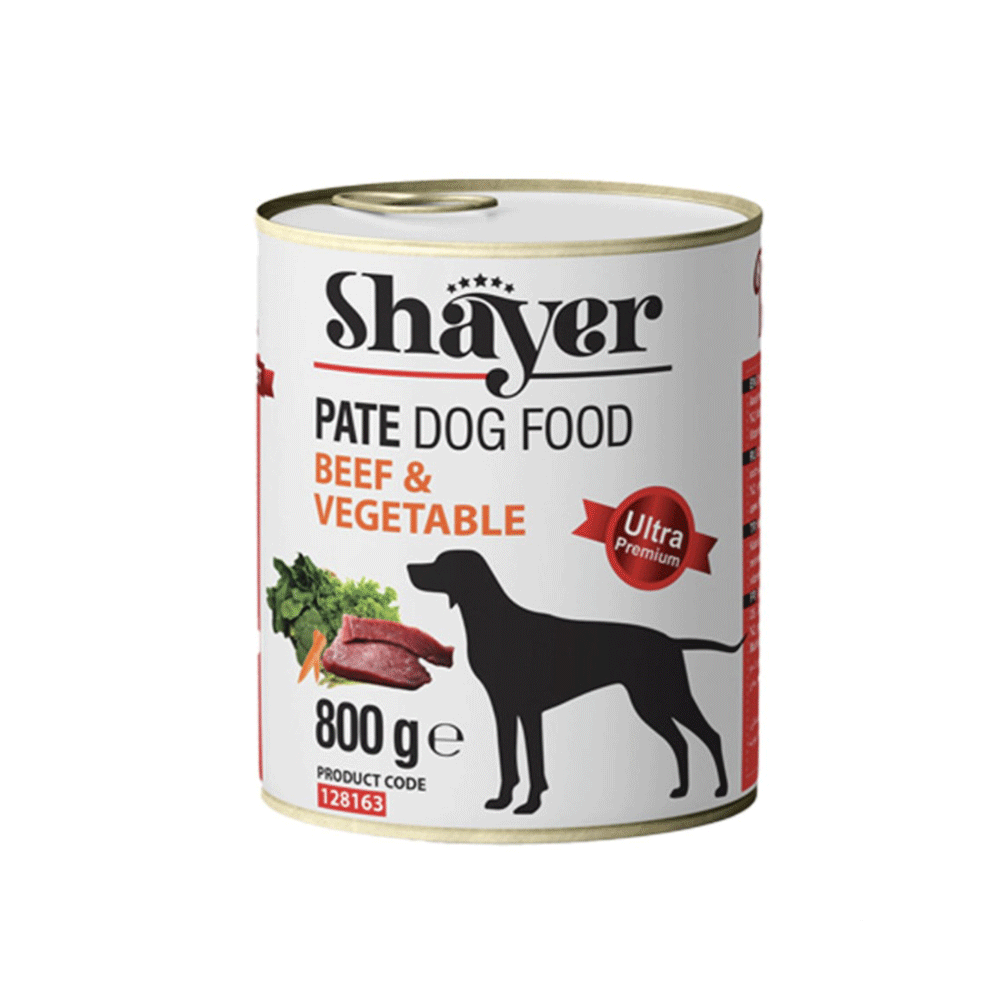 کنسرو سگ شایر پته گوشت و سبزیجات shayer 800g+