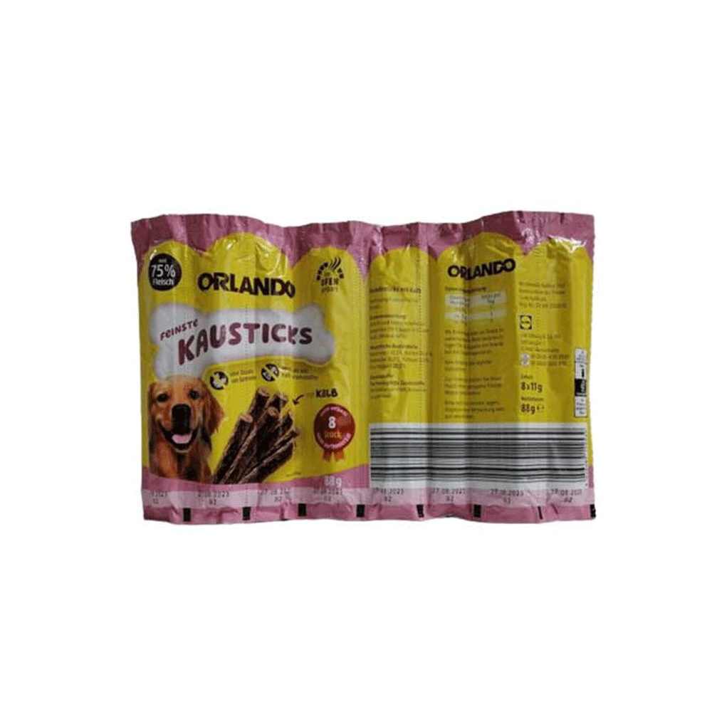 تشویقی مدادی سگ اورلاندو گوشت گوساله  هشت تاییorlando