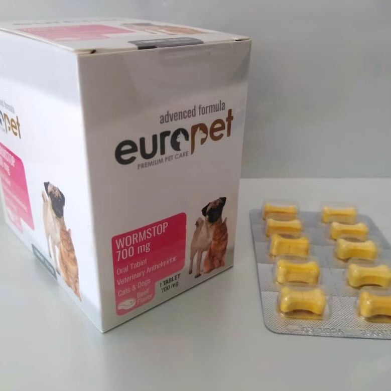قرص ضد انگل سگ و گربه یوروپت تکی europet