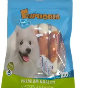تشویقی سگ ایفوریا مدل میله ای فلورایدی با دورپیچ مرغ euphoria