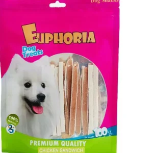 تشویقی سگ ایفوریا مدل ساندویچی با طعم مرغ euphoria