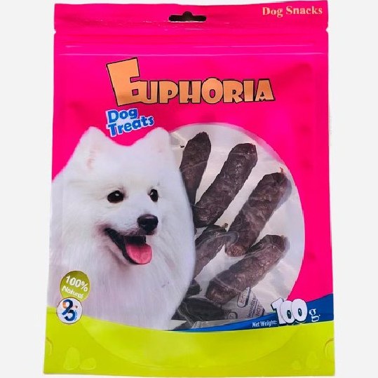 تشویقی سگ ایفوریا مدل سوسیس باطعم اردک euphoria