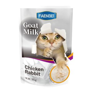 پوچ گربه فنبی با طعم مرغ و خرگوش در شیر بز