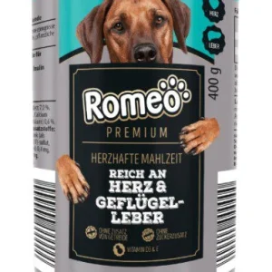 کنسرو سگ رومئو با طعم مرغ و جگر 400 گرمی