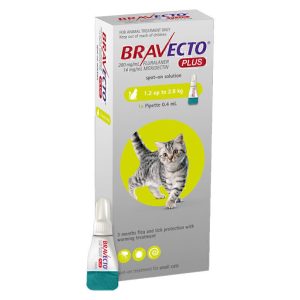 قطره موضعی ضدکک و کنه گربه‌های نژاد کوچک براوکتو Bravecto Plus Spot-On Solution for Small Cats